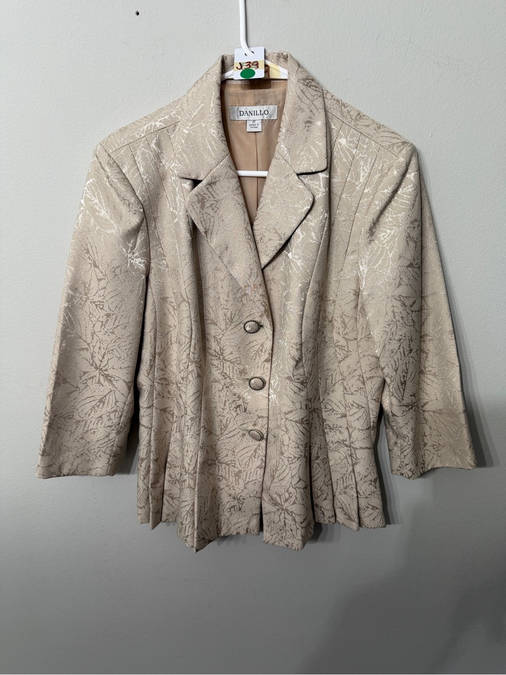 Women’s Danilo Cream Floral Jacquard Blazer Champagne beige Size 12